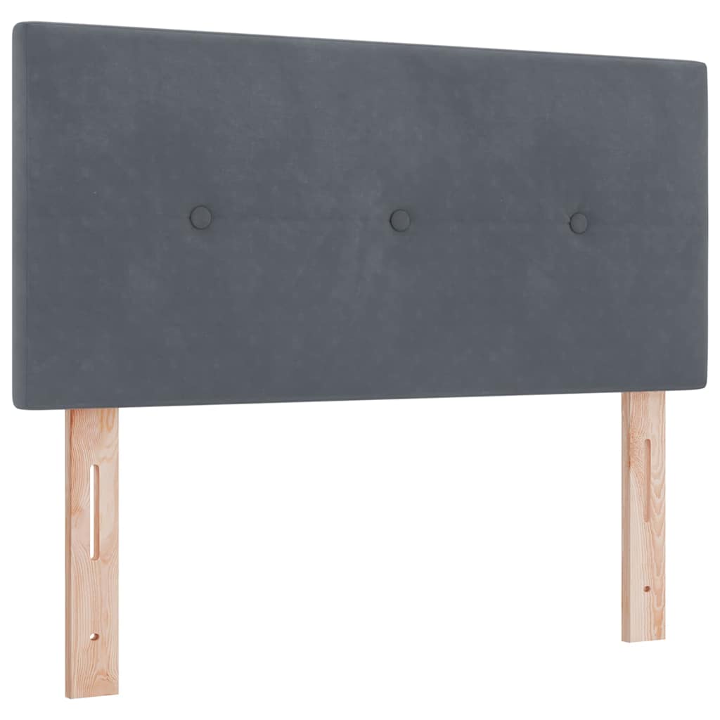 Headboard with LED Strip Lights Adjustable Grey 90 cm Velvet
